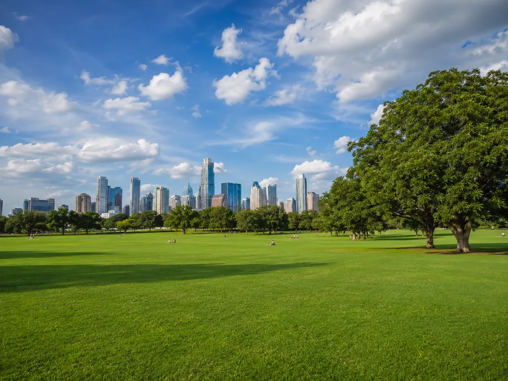 Zilker Park, the 358-acre park around Barton Springs Pool